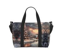 Bolsa de viaje versátil con estampado de Feliz Navidad, el compañero para viajes de negocios y personales, color negro, talla única, Black, Talla única