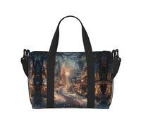 Bolsa de viaje versátil con estampado de Feliz Navidad, el compañero para viajes de negocios y personales, color negro, talla única, Black, Talla única