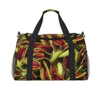Bolsa de viaje versátil con estampado de plantas carnívoras, espacio amplio, elegante y funcional para actividades al aire libre