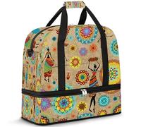 Bolsa de viaje vintage africana para mujeres, hombres y mujeres, bolsas de fin de semana, bolsas plegables para la noche, bolsa de 47 L para deportes, gimnasio, yoga, color, 47 L, Organizador de