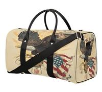 Bolsa de viaje vintage con bandera de águila de Estados Unidos para mujeres, hombres, niñas, niños, fin de semana, bolsa de equipaje de 22.7 L, bolsa de equipaje para deportes, gimnasio, yoga, color,