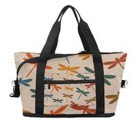 Bolsa de viaje vintage con diseño de tortuga y estrella de mar, expandible, para fin de semana, impermeable, para deporte, gimnasio, hospital, Multicolor 18, Talla única, Bolsa de viaje