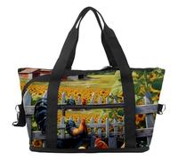 Bolsa de viaje vintage con diseño de tortuga y estrella de mar, expandible, para fin de semana, impermeable, para deporte, gimnasio, hospital, Multicolor 7, Talla única, Bolsa de viaje