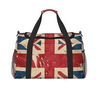 Bolsa de viaje vintage con la bandera del Reino Unido, estilo retro, para gimnasio, noche, fin de semana, para hombres y mujeres, equipaje de mano ligero para entrenamiento, vacaciones