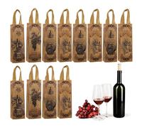 Bolsa De Vino 12 Piezas Bolsa Vintage En Tela No Tejida Con Asa | Bolsa Plegable para Botella de Champán Para Mujeres Hombres Bodas Cumpleaños Regalos Pascua Festivales