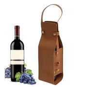 Bolsa de vino, bolsa de vino | Funda de transporte para porta vino de PU - Botellero para licor, decoraciones reutilizables para botellas de vino, botelleros con asa para mujer y, marrón,