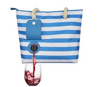 Bolsa de vino con boquilla oculta, compartimento aislado con vejiga de vino, transportador discreto para BYOB en conciertos, playa y fiestas, color negro, Blue, Americano