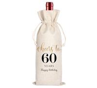 Bolsa de vino de 60 cumpleaños, regalos de 60 cumpleaños para mujeres y hombres, suministros de fiesta de regalo de cumpleaños de 60 años, idea de regalo de 60 cumpleaños, bolsa de vino para su novia,