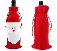 Bolsa de vino de Deals&bargain para Navidad, envoltorio de regalo, con cordón ajustable, fiestas navideñas, decoración, Red Santa, 1 pack