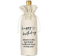 Bolsa de vino de feliz cumpleaños, regalo para fiesta de cumpleaños, decoraciones de cumpleaños, bolsa de vino reutilizable con cordón (5SW191012)