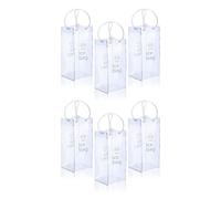 Bolsa de Vino de Hielo Portátil de 6 Piezas, Bolsa de Enfriador de Vino, Bolsas de PVC para Vino con Asa para Champán