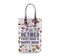 Bolsa de vino de jubilación con texto en inglés "I'm Retired Every Hour is Happy Hour", regalo para jubilación, fiesta de jubilación, Bolsa de vino I'm Retired