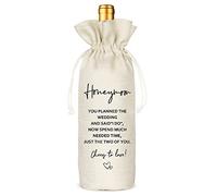 Bolsa de vino de luna de miel, regalo de boda para la nueva pareja, etiquetas de vino de boda, regalo de compromiso, regalo de boda, bolsa de vino reutilizable con cordón