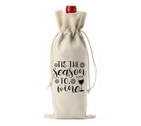Bolsa de vino de Navidad, regalo de Navidad para mujeres, hombres, mamá, ella, Tis The Season to Wine Party Decoraciones para mujeres y hombres, suministros de fiesta de degustación de vino, regalos