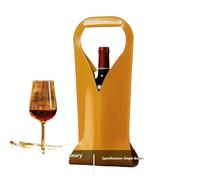 Bolsa de vino de piel sintética, transportador universal para vino, champán y licores, bolsa de regalo para cumpleaños, boda, picnic, Navidad, Amarillo, 17.0*10.0*34.0