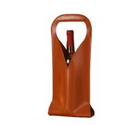 Bolsa de vino de piel sintética, transportador universal para vino, champán y licores, bolsa de regalo para cumpleaños, boda, picnic, Navidad, Brown, 17.0*10.0*34.0