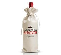 Bolsa de vino de regalo de graduación de sobreviviente de enfermería para mujeres, su practicante RN LPN, divertida bolsa de regalo para el día de la enfermera, regalo de escuela de medicina