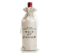 Bolsa de vino de regalo para dama de honor o dama de honor o madre de honor para mejores amigas, primas, mujeres, ella, The One Where You'Re My Maid Of Honor, regalo de matrimonio de boda, despedida
