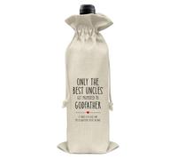 Bolsa de vino de regalo para padrino, regalos de propuesta de padrino, regalos de bautizo para padrino tío, bolsa de regalo de vino para el mejor tío, solo los mejores tíos promovidos a padrino