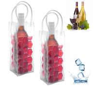 Bolsa de vino helado, enfriador de vino, enfriador de vino, nevera de vino, enfriador de botellas de vino para champán rojo y blanco o espumoso. Juego de 2 (bolsa de vino rosa)
