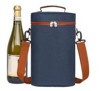 Bolsa De Vino para Botellas Portador De Vino,Bolsa De Mano para Botellas De Vino - Bolsa Aislante para 2 Botellas Bolsa enfriadora de Vino - Portador portátil hermético del Vino del Estuche Que Lleva