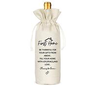 Bolsa de vino para el primer hogar, combina bien con un nuevo hogar, regalo de inauguración de la casa, regalo para ella, él, nuevo propietario de casa, bolsa de vino reutilizable con cordón