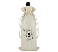 Bolsa de vino para regalo de matrimonio de 5 años, aniversario, regalo de boda para marido, esposa, decoración de fiesta de 5 aniversario, bolsa de vino, regalo de cumpleaños, Navidad, San Valentín,