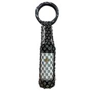 Bolsa de vino tejida a mano resistente con asa de transporte fácil, soporte para botellas de picnic, viajes y organización del hogar, bolsa de botella de vino, elegante diseño hecho a mano, cómodo