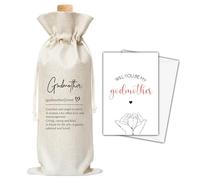 Bolsa de vino y tarjeta de regalo para madrina, regalos de propuesta de madrina, bolsa de vino para dios, madre, tía, bolsa de vino para definición de madrina, bolsa de vino para baby shower, anuncio