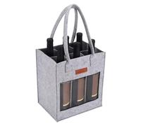 Bolsa de vinos - bolsa de transportador de vino | Bolsa de botella de vino reutilizable con manijas portátiles | Bolsa de regalo de vino de fieltro con ventana 25x19x28cm | 6 soporte de capacidad de b