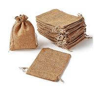 Bolsa de Yute con Cordón 100pc yute bolsas de regalo bolsa de joyería de embalaje bolsa de arpillera con cordón bolsas de empaquetado del caramelo del favor de joyería Presente Pantalla 14x10cm ( Colo