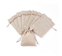Bolsa de Yute con Cordón 100pc yute bolsas de regalo bolsa de joyería de embalaje bolsa de arpillera con cordón bolsas de empaquetado del caramelo del favor de joyería Presente Pantalla 14x10cm ( Colo