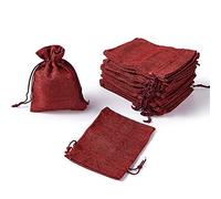 Bolsa de Yute con Cordón 100pc yute bolsas de regalo bolsa de joyería de embalaje bolsa de arpillera con cordón bolsas de empaquetado del caramelo del favor de joyería Presente Pantalla 14x10cm ( Colo