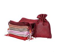 Bolsa de Yute con Cordón 30 unids Bolsas de arpillera con cordón Bolsas de regalo Políces de embalaje Kraft Papel Precio Etiquetas Cuerda de cáñamo Cadena para la exhibición de joyería Boda Favores Bo