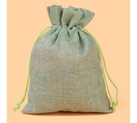 Bolsa de Yute con Cordón 50 unids / lote 15x20, 17x23, 20x30 cm Bolsas de lino de arpillera de yute de 20x30 cm para bolsas de embalaje de regalo Personalizar personalizadas ( Color : Light green , Si
