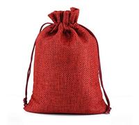 Bolsa de Yute con Cordón 50 unids / lote 15x20, 17x23, 20x30 cm Bolsas de lino de arpillera de yute de 20x30 cm para bolsas de embalaje de regalo Personalizar personalizadas ( Color : Red wine , Size