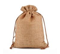 Bolsa de Yute con Cordón 50 unids / lote 15x20, 17x23, 20x30 cm Bolsas de lino de arpillera de yute de 20x30 cm para bolsas de embalaje de regalo Personalizar personalizadas ( Color : Light coffee , S