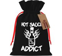 Bolsa de yute reutilizable con cordón para adictos a las salsas picantes, ideal para y fiestas.