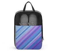 Bolsa de zapatos abstracta con líneas azules y violetas para viajes, uso diario, bolsa de almacenamiento antipolvo para zapatos de golf