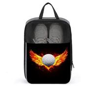 Bolsa de zapatos blanca con alas de fuego para viajes, uso diario, bolsa de almacenamiento antipolvo para zapatos de golf