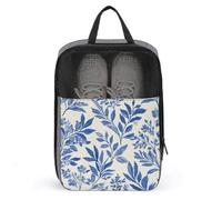 Bolsa de zapatos botánica con estampado de bloques vintage de acuarela para viajes, uso diario, bolsa de almacenamiento antipolvo para zapatos de golf