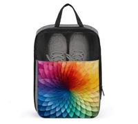 Bolsa de zapatos con diseño de arcoíris con cierre de cremallera, bolsas de almacenamiento con asa y portátil, resistente al agua, artículos esenciales de viaje