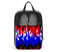 Bolsa de zapatos con patrón de llama roja, blanca y azul para viajes, uso diario, bolsa de almacenamiento antipolvo para zapatos de golf