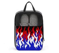 Bolsa de zapatos con patrón de llama roja, blanca y azul para viajes, uso diario, bolsa de almacenamiento antipolvo para zapatos de golf