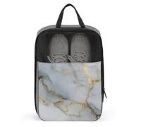 Bolsa de zapatos con textura de mármol blanco con venas de lámina dorada para viajes, uso diario, bolsa de almacenamiento antipolvo para zapatos de golf