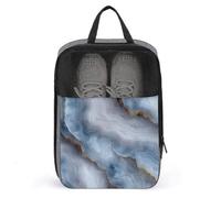 Bolsa de zapatos con textura de mármol blanco y azul para viajes, uso diario, bolsa de almacenamiento antipolvo para zapatos de golf
