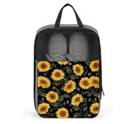 Bolsa de zapatos de acuarela de girasoles amarillos para viajes, uso diario, bolsa de almacenamiento antipolvo para zapatos de golf