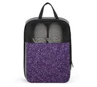 Bolsa de zapatos de cartón morado con textura brillante para viajes, uso diario, bolsa de almacenamiento antipolvo para zapatos de golf