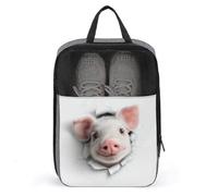 Bolsa de zapatos de cerdo que se asoma fuera de un agujero para viajes, uso diario, bolsa de almacenamiento antipolvo para zapatos de golf