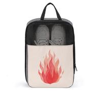 Bolsa de zapatos de color rojo pastel con llama de fuego para viajes, uso diario, bolsa de almacenamiento antipolvo para zapatos de golf